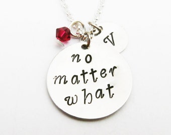 no matter what necklace initial necklace long distance personalized jewelry gift for best friend jewelry friendship bff necklace birthstone