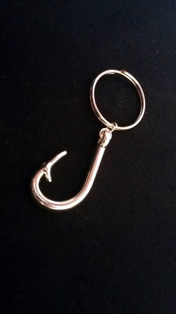 RobertaValle Fish Hook Keychain Fish Lure Keychain Silver Keychain Fishing Lure Keychain Fishing Charm Fisherman Keyring Fishhook Keychain Christmas Gift