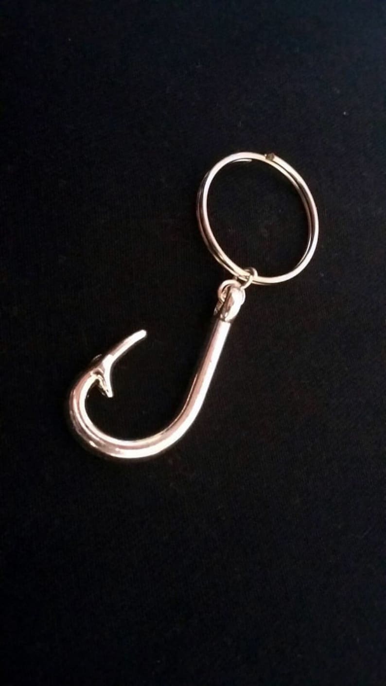 Fish Hook Keychain Fish Lure Keychain Silver Keychain Fishing Etsy
