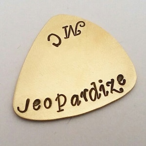 Handstamped guitar pick, You are music to my soul, Personalized plectrum, Valentines Day gift, copper men gift, custom statement, guitarist image 3