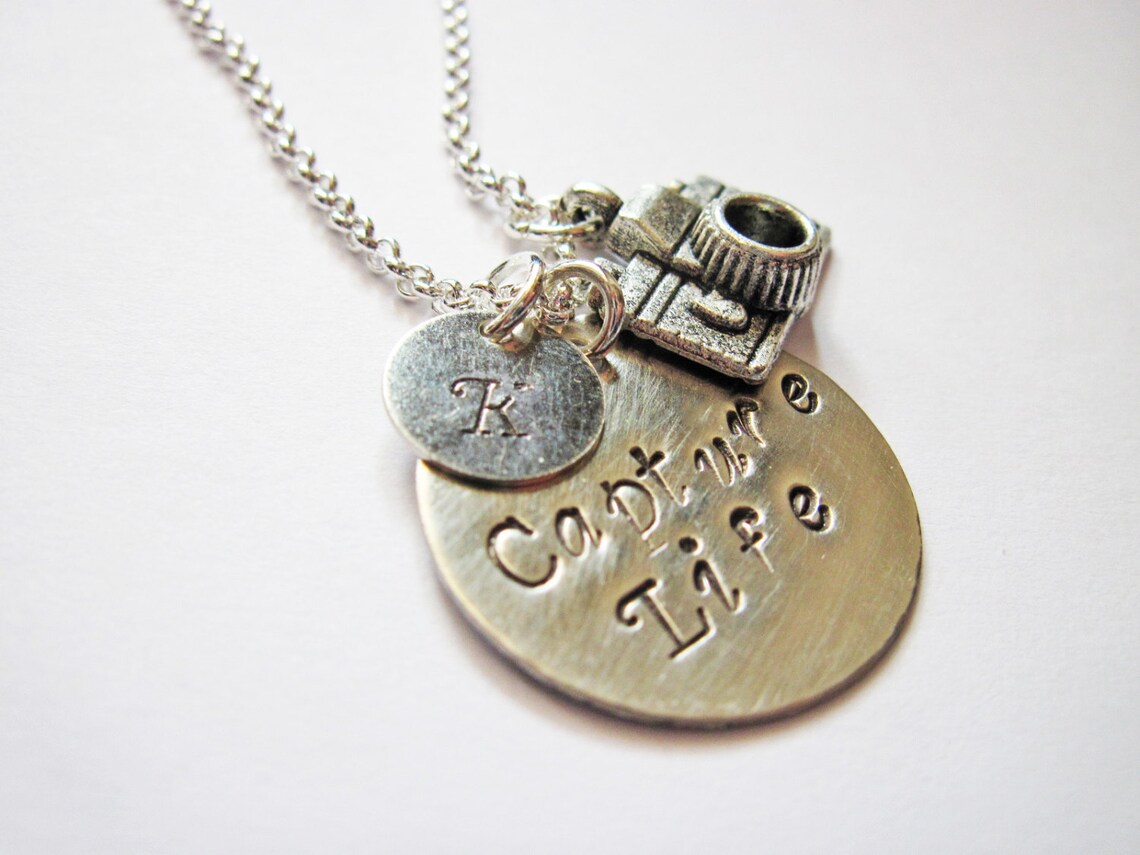 Personalized Camera Necklace Initial Necklace Photography - Etsy
