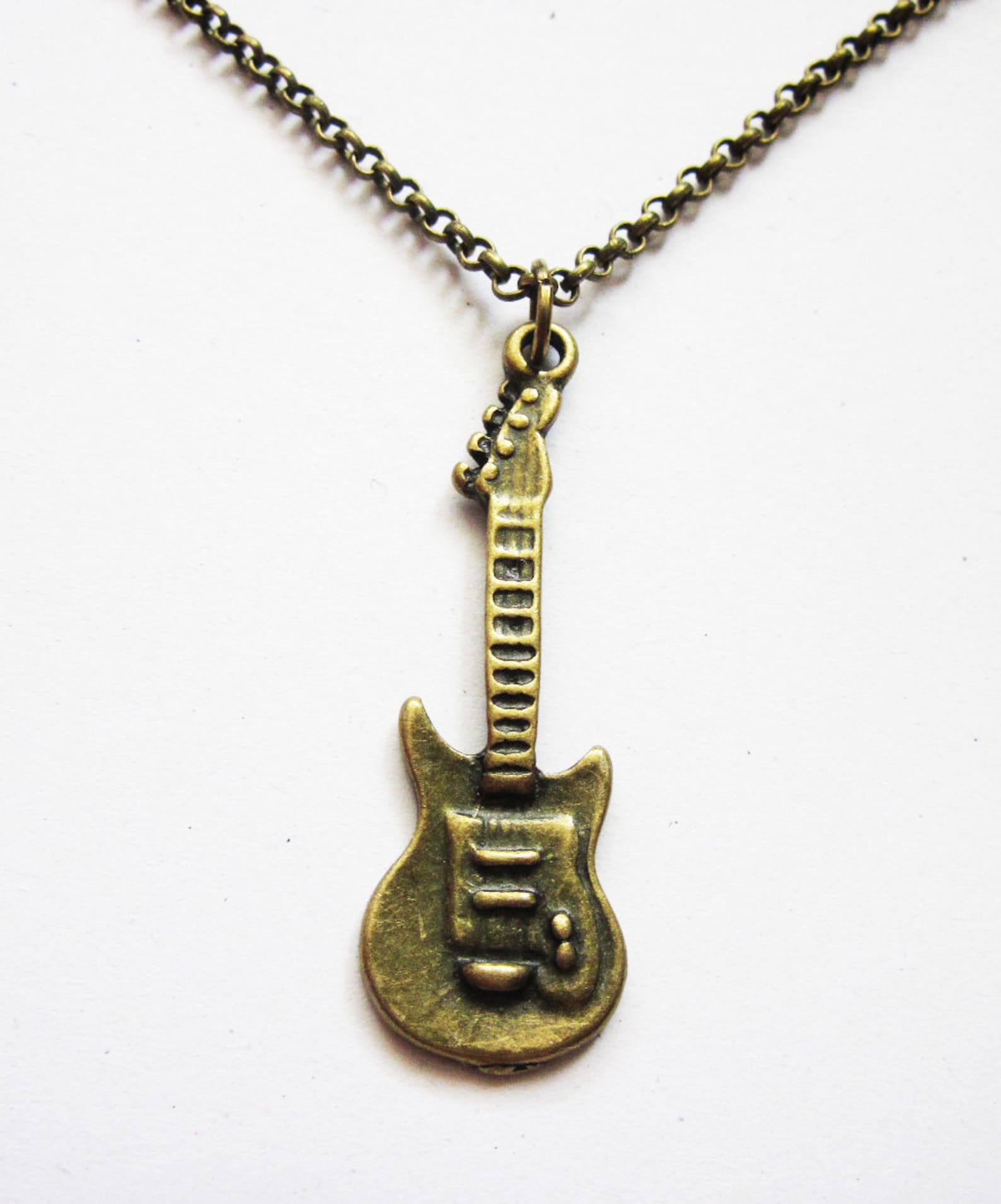 Guitar Necklace Rock & Roll Jewelry Rockstar Necklace Etsy