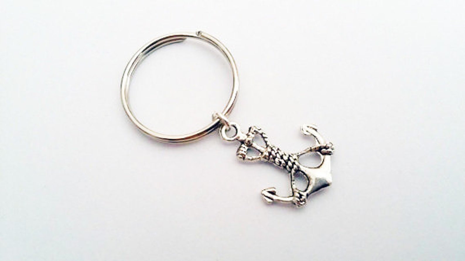 Anchor keychain Roped anchor charm silver keychain silver Etsy