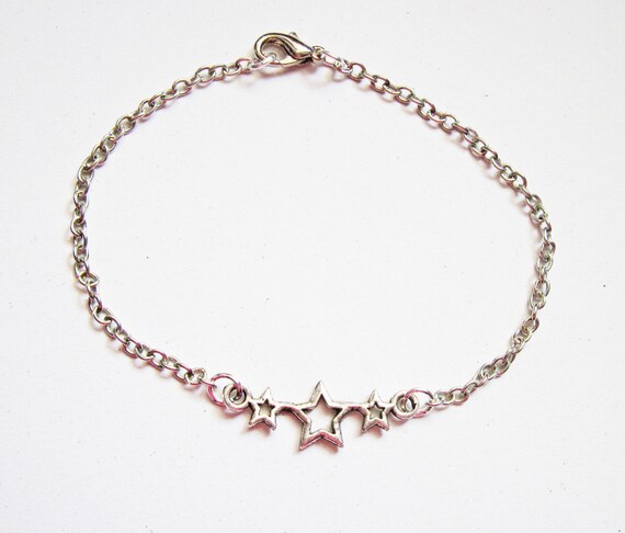 ブレスレット Triple Star Strap Bracelet #5933 Star Bracelet, Triple Star Bracelet, Silver Star Bracelet
