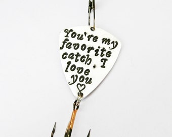 You&#39;re my favorite catch Fishing Lure Personalized Spoon Lure Unique Gift for Men 11th Anniversary Husband Gift Birthday Boyfriend 10th 1st