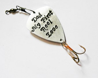 Dad Fishing Lure Personalized Father of the Bride Dad Fishing Unique Gift for Father My First Reel Love Personalized Daddy Gift 1st real