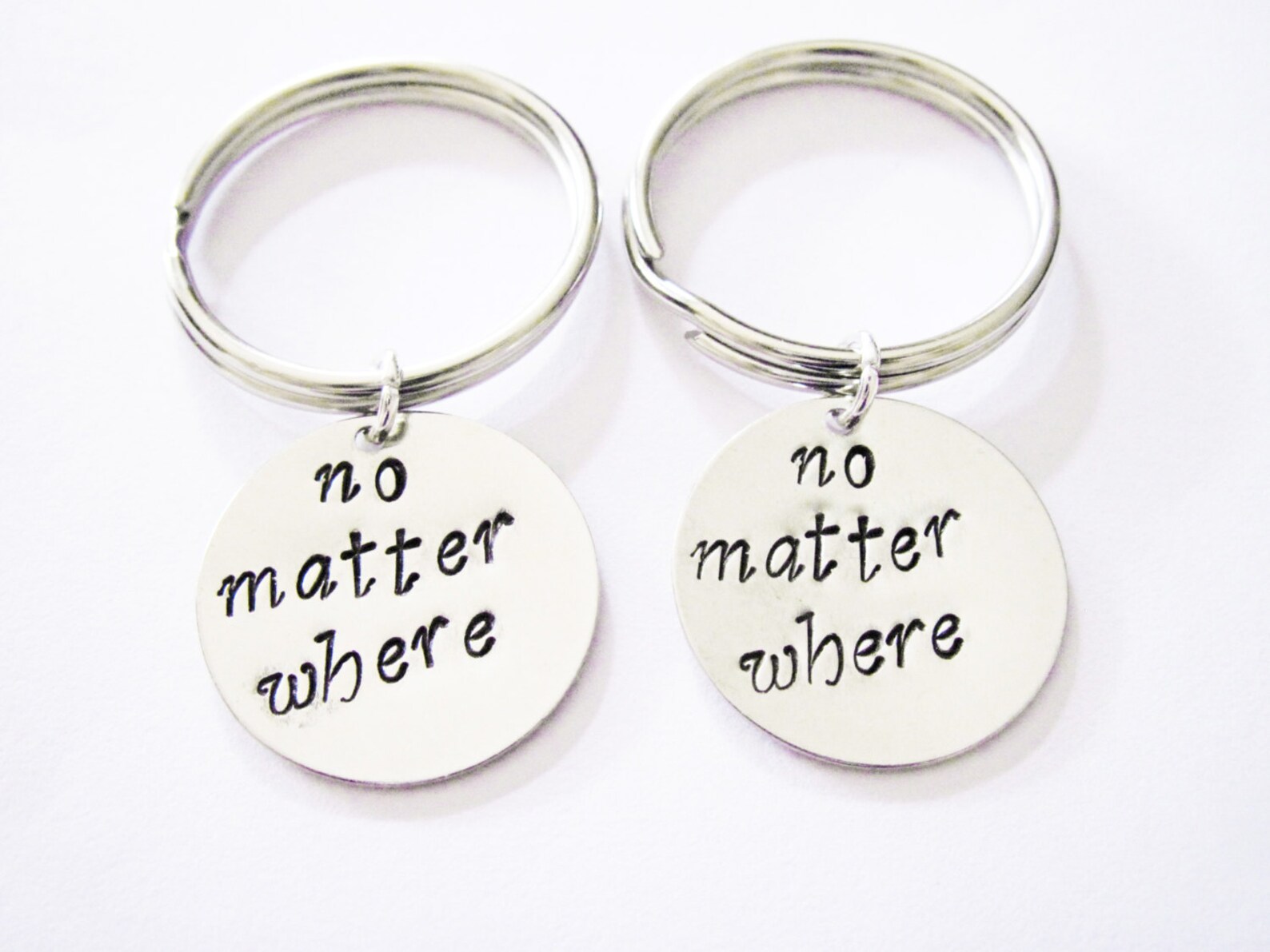 2 Personalized Best Friend Keychains Keyrings No Matter Where Etsy