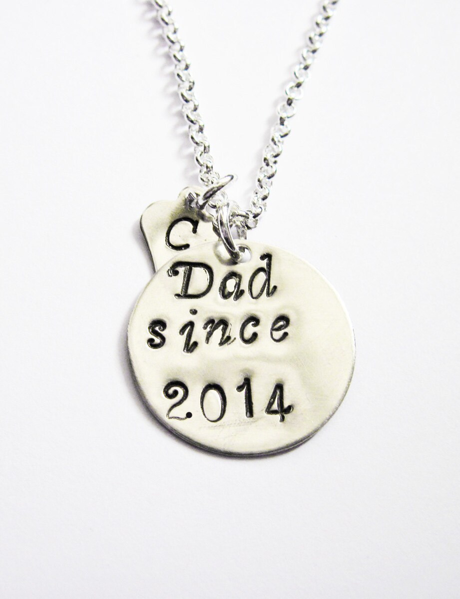 Personalized Dad Necklace Silver Initial Charm Necklace dad Etsy