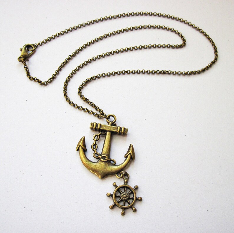 Anchor Necklace Nautical Jewelry Sea Necklace Beach Etsy
