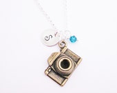 Custom Camera Necklace Silver Photography Necklace Initial - Etsy