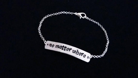 No matter where bracelet, no matter where charm bracelet, mother daughter, best friend bracelet, silver bracelet, no matter the distance