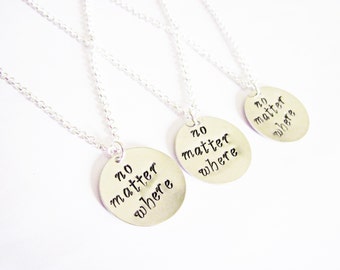 3 sisters necklace long distance handstamped necklace personalized jewelry gift for best friends best friend jewelry friendship bff necklace