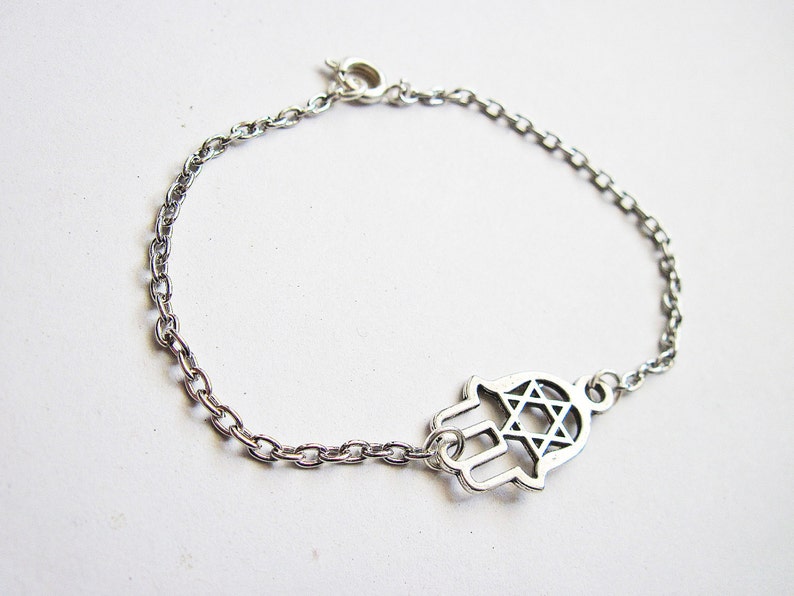 Silver Hamsa Bracelet Hamsa Charm Hamsa Jewelry Jewish Etsy