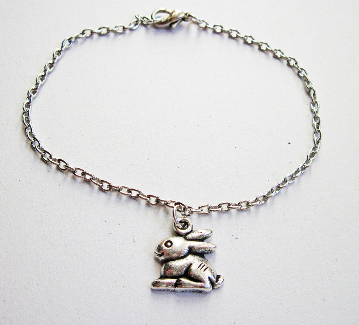 Rabbit Bracelet Bunny Bracelet Silver Rabbit Bracelet Etsy