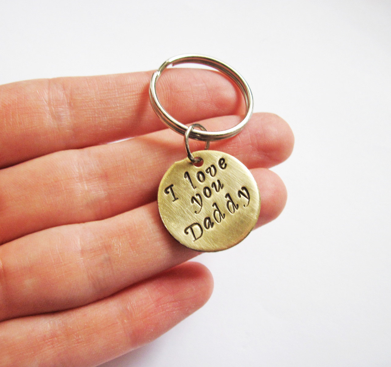 I Love You Daddy Keychain Fathers Day Keychain Personalized Keychain Metal Keychain Hand Stamped Fathers Day Gift Idea Dog Tag Key Ring Etsy Canada
