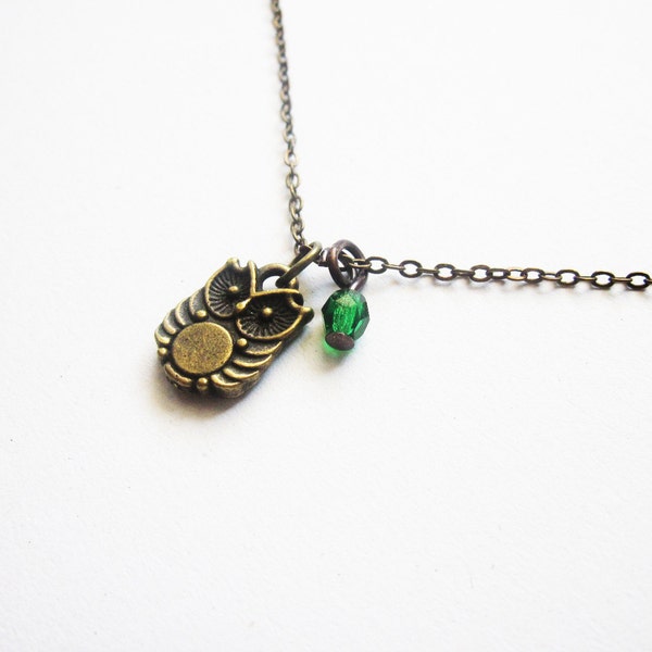 Owl Charm Necklace Etsy