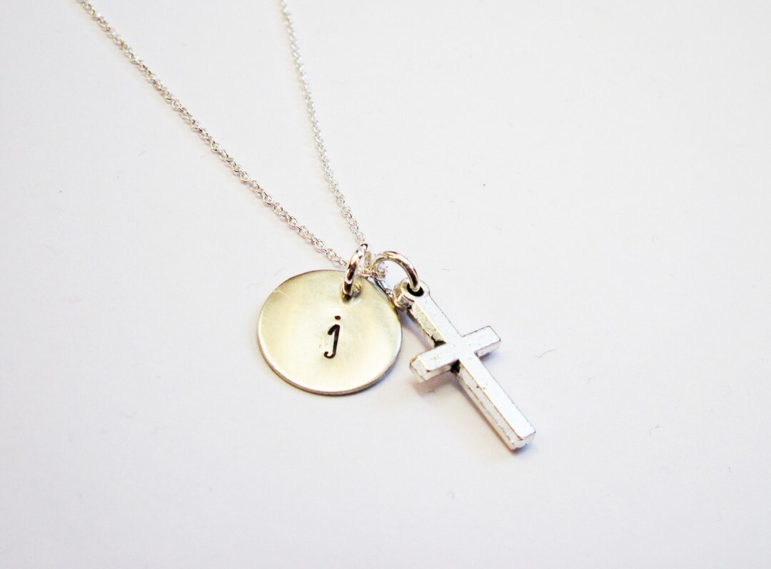 Personalized Cross Necklace Little Dainty Cross Charm - Etsy