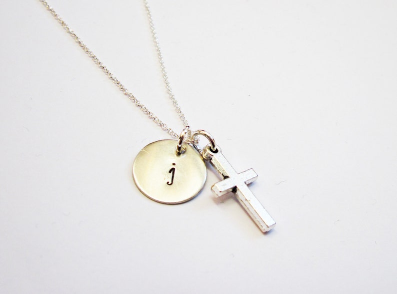 Personalized Cross Necklace Little Dainty Cross Charm - Etsy