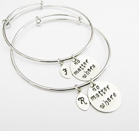 Personalized Best Friends Bangle Bracelet Set 2 Friendship