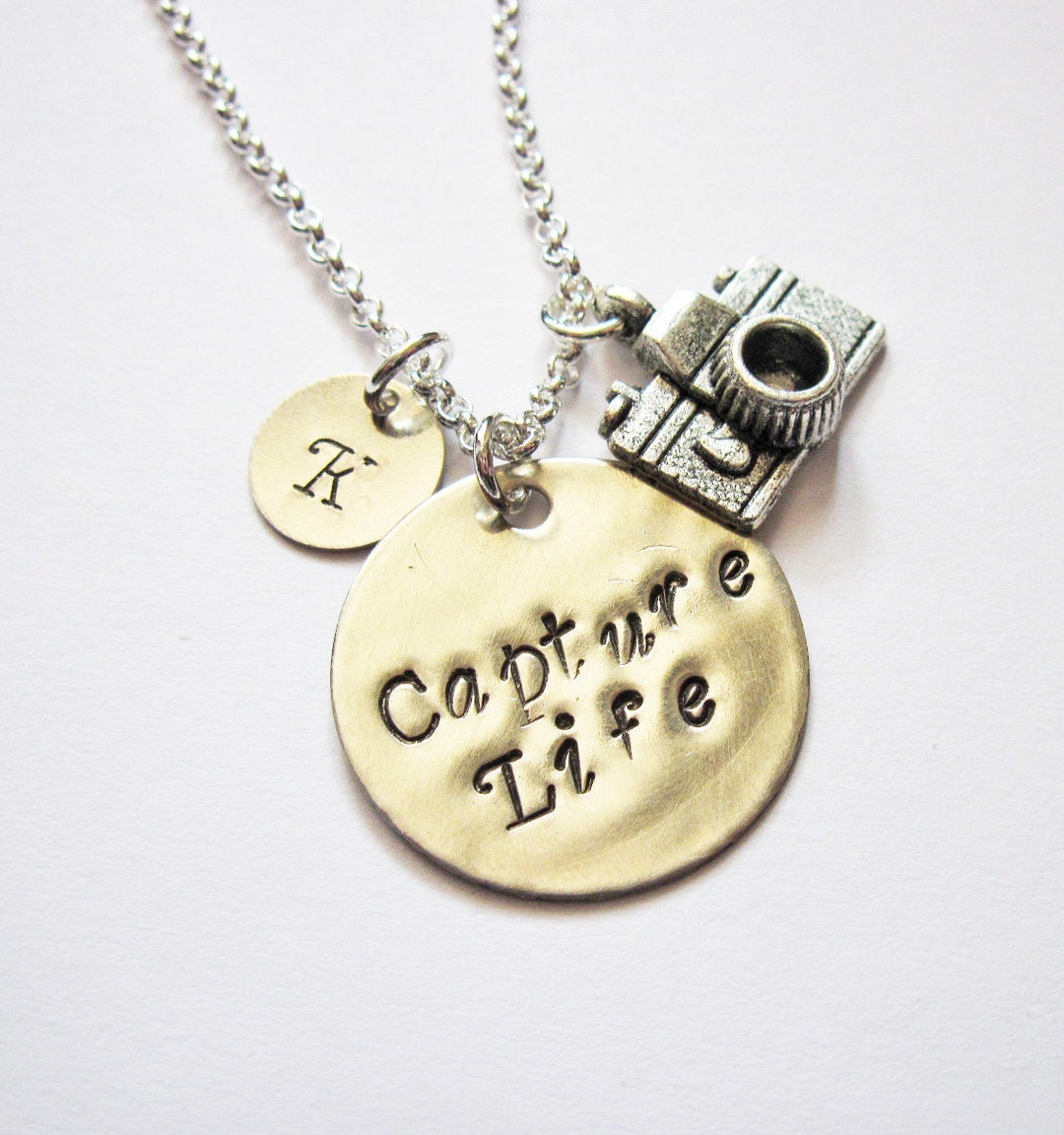 Personalized Camera Necklace, Initial Necklace, Photography Necklace ...