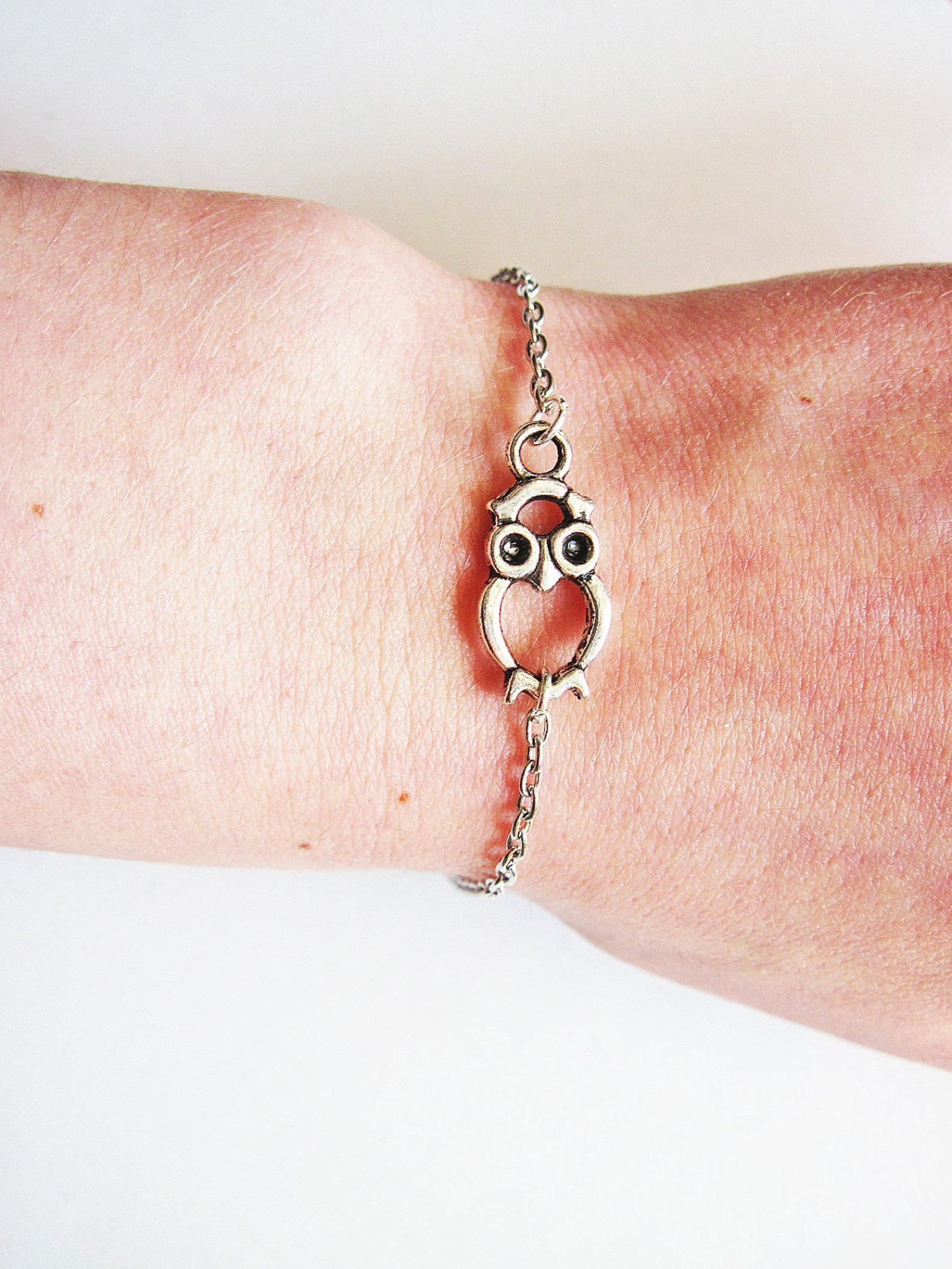 Owl Bracelet Bracelet Owl Owl Jewelry Tiny Owl Bracelet Etsy