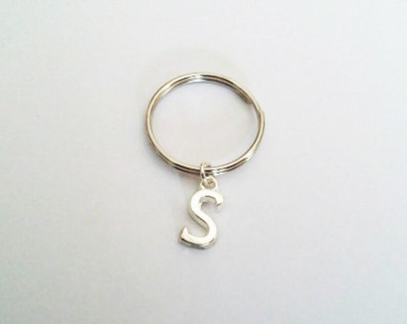 Initial keychain personalized initial charm letter keychain Etsy