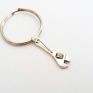 Wrench keychain, Tool charm, Carpenter gift, Mechanic keychain, Spanner keychain, Tool Keychain, Builder gift, Best Friend gift Father&#39;s Day