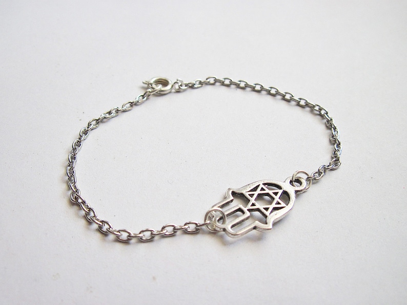 Silver Hamsa Bracelet Hamsa Charm Hamsa Jewelry Jewish Etsy