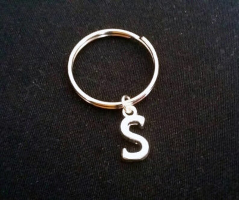 Initial keychain personalized initial charm letter keychain Etsy