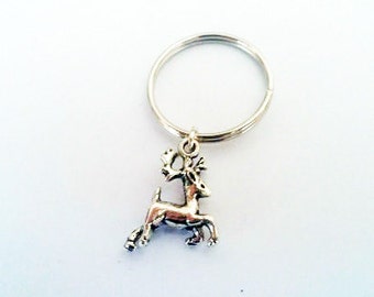 Deer keychain, hunting keychain, stag keychain, reindeer keychain, stag head charm, reindeer charm, friend keychain sister keychain, for him