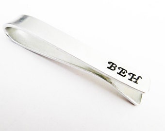 Men's Personalized Tie Bar, Hand Stamped Accessories Personalized Tie Clip Custom Mens Gift, Wedding, Custom Tie Bar Gift for Him, tie tacks