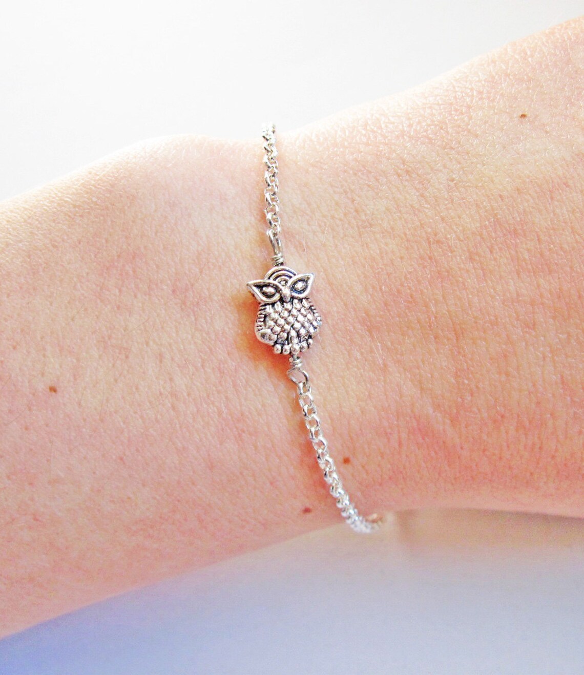 Owl Bracelet Tiny Owl Bracelet Owl Jewelry Silver Owl Etsy