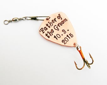 Copper fishing bait, spinner pike bass, Fishing Lure Personalized Fathers Gifts for Dad of the Bride Father of the Groom Stepfather Stepdad