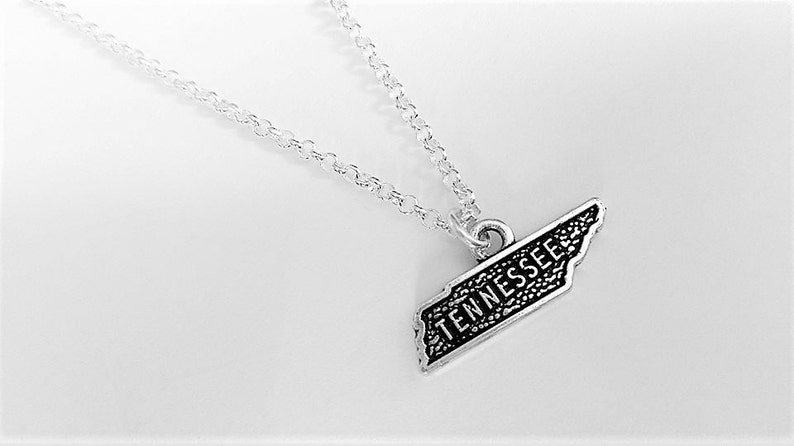 tennessee state necklace home state necklace map charm silver necklace personalized gift for her Tennessee necklace home state jewelry