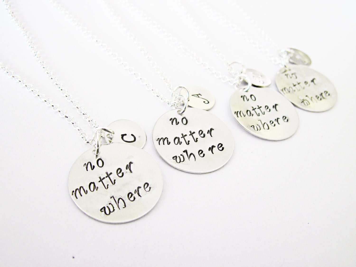 4 best friend necklace long distance, initial necklace personalized jewelry, gift for best friends jewelry friendship four bff necklace