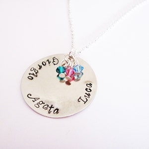 SALE, Mothers Necklace, Christmas Gift, Personalized Jewelry, Engraved Necklace, Birthstone Jewelry, Personalized Family, names necklace