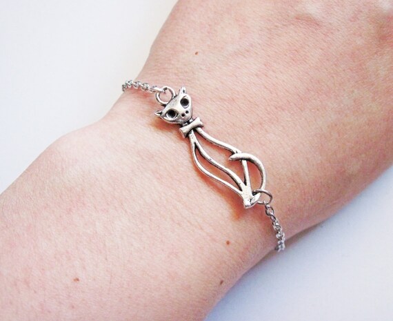 Vadmans Bracciale Gatto Nero In Argento 925 Con Pietra Portafortuna Febbraio | Gioiello Elegante Per Amanti Dei Gatti | Regalo Per Moglie O Mamma