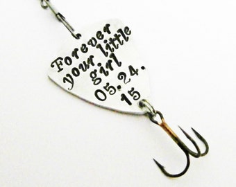 Forever Your Little Girl Fishing Lure, Personalized Wedding Gift, Father Gift, Personalized Dad Gift, Personalized Fishing Lure, Outdoors