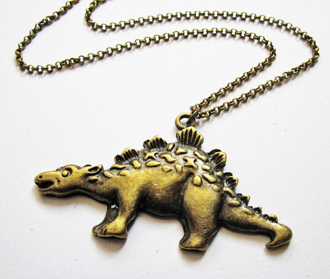 Dinosaur Necklace Stegosaurus Necklace Dino Necklace Animal Etsy