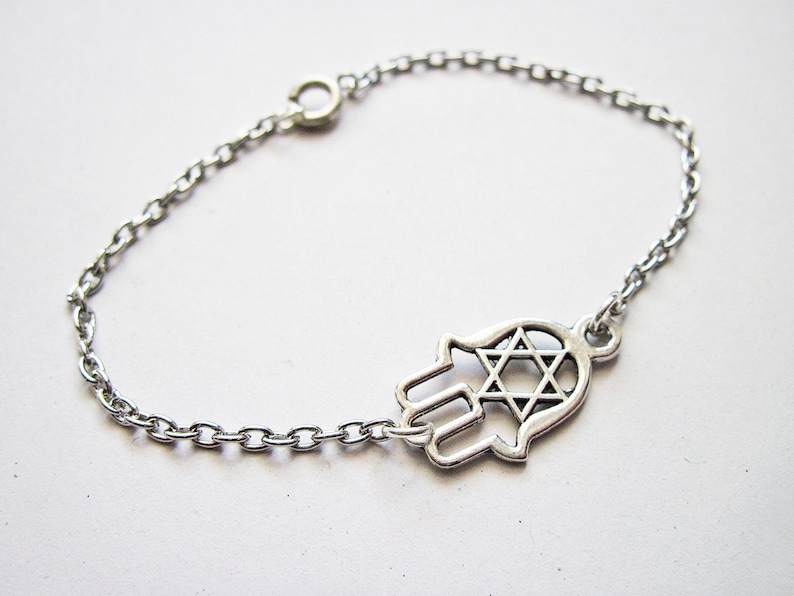Silver Hamsa Bracelet Hamsa Charm Hamsa Jewelry Jewish Etsy