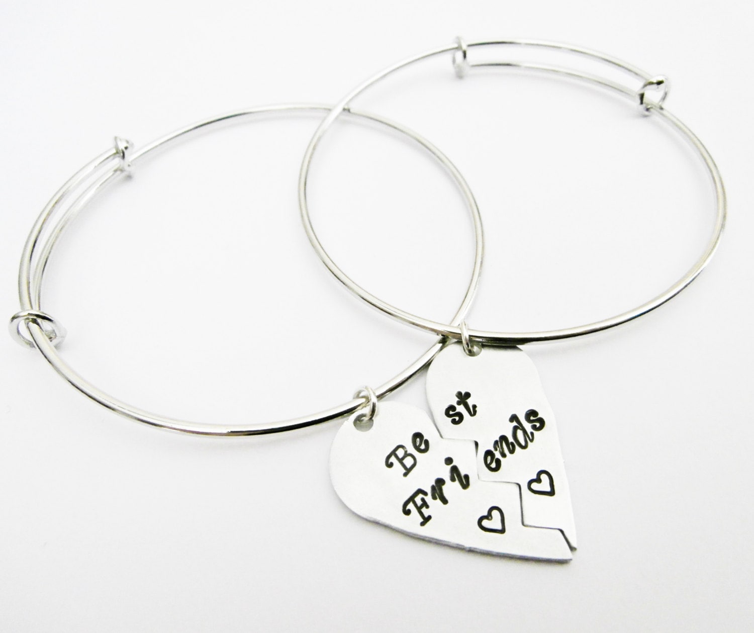 Half Heart Friendship Bracelet Set 2 Best Friend Bracelets Etsy