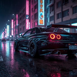5 AI Generated JDM Wallpapers 4K | Tokyo Drift Neon Pack