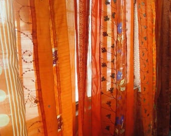 Cortinas hechas a mano, cortinas vintage recicladas, estilo bohemio, mobiliario ético.
