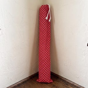 Red Polka Dot Canvas Mahjong Mat Storage Bag – Drawstring Closure, Random Toggle & Rope Handle, Custom Name Embroidery
