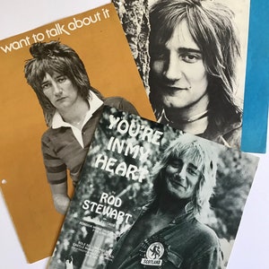 Rod Stuart Vintage 1970s Sheet Music, Maggie May, I don&#39;t want to know darüber, You&#39;re in my heart