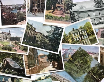 Russian Postcards Retro Midcentury Russia Photographs Vintage Architecture Postcards
