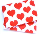 Vintage red heart print pillowslips