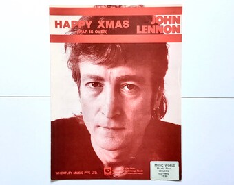 Happy Xmas (War Is Over) John Lennon and Yoko Ono Vintage Sheet Music