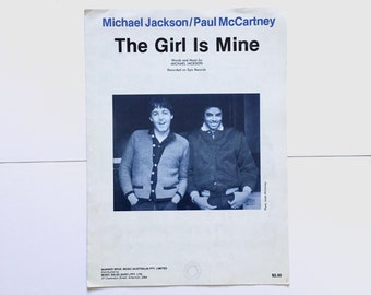 The Girl Is Mine Michael Jackson Paul McCartney Vintage 1982 Sheet Music