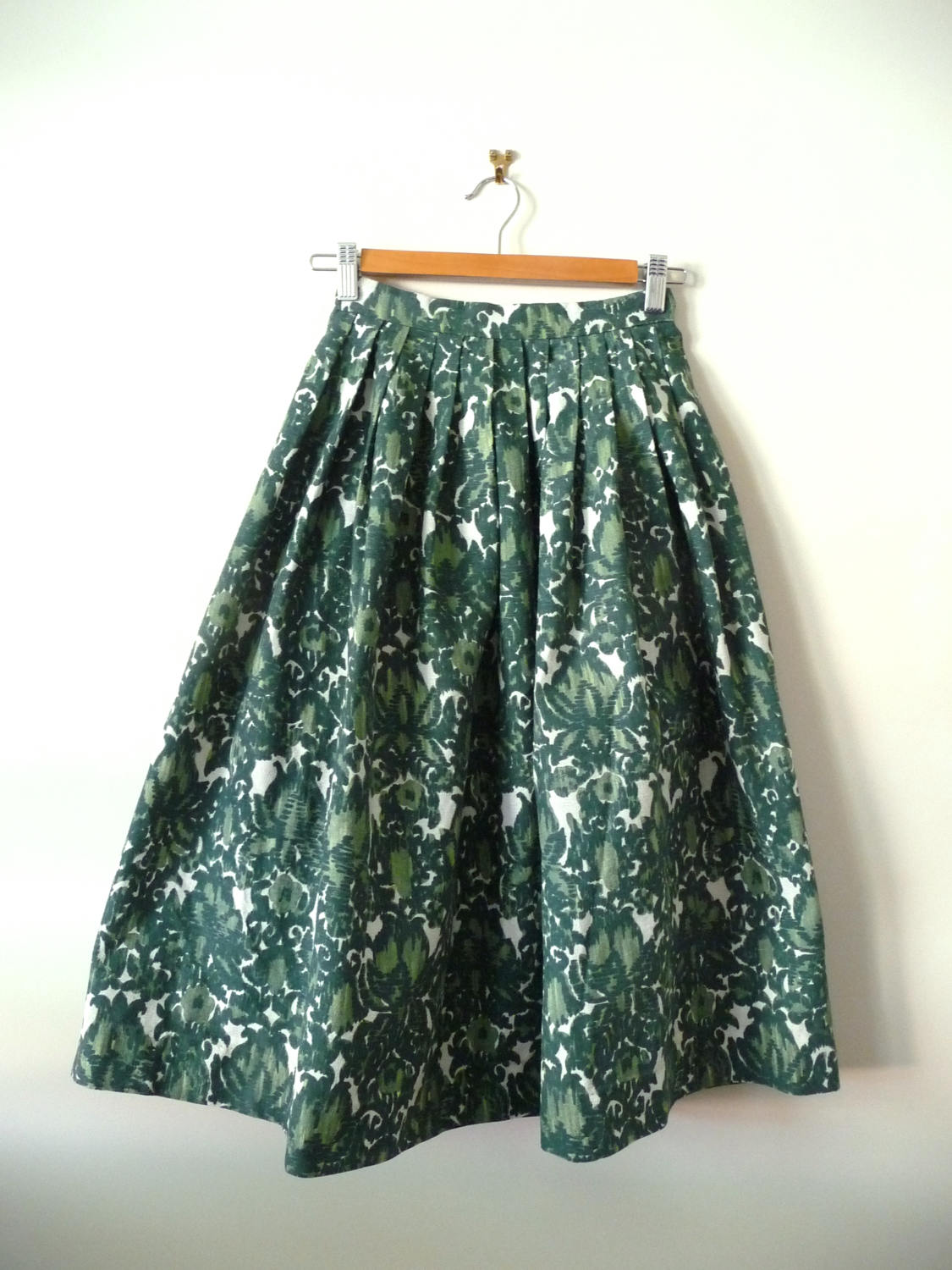 Vintage Bark Cloth Skirt Green Bark Fabric St Michael Skirt | Etsy ...